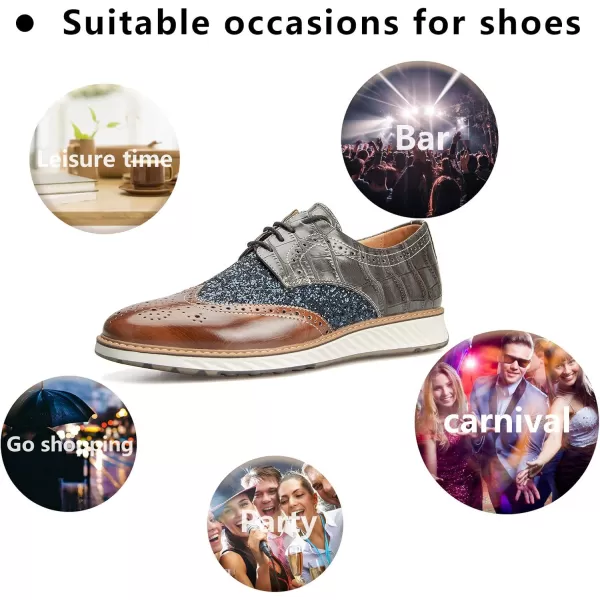 Meijiana Mens Oxford Shoes Casual Shoes for Men Casual Dress Shoes for MenBrown09