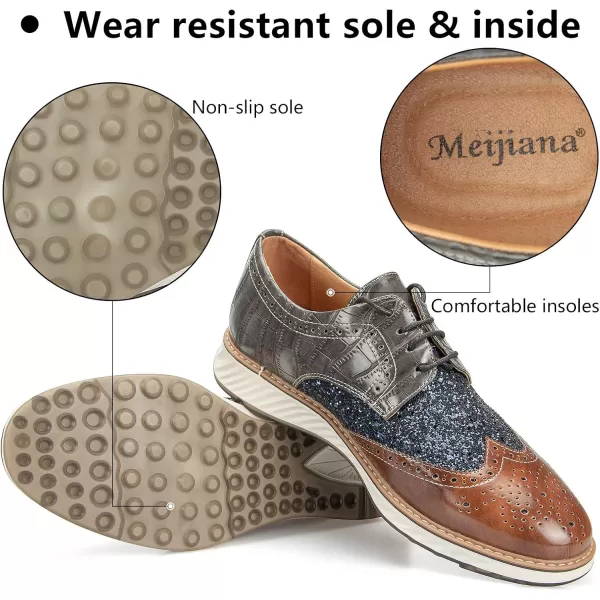 Meijiana Mens Oxford Shoes Casual Shoes for Men Casual Dress Shoes for MenBrown09