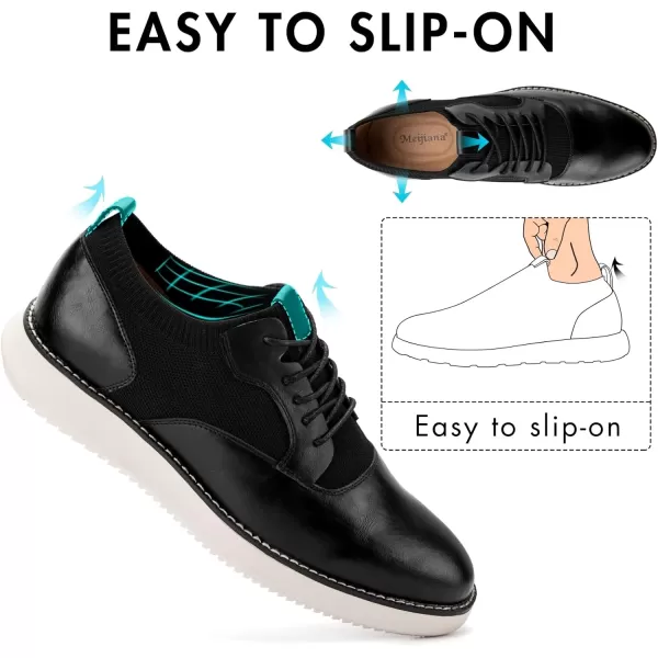 Meijiana Mens Oxford Shoes Dress Shoes Mens Lightweight laceup Fashion ShoesBlack07