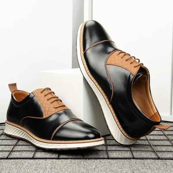 Meijiana Mens Oxford Shoes Dress Shoes Mens Lightweight laceup Fashion ShoesBlack12
