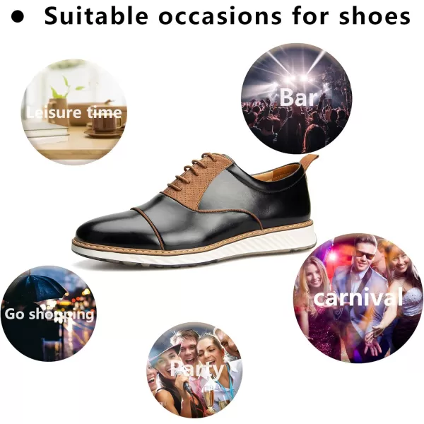 Meijiana Mens Oxford Shoes Dress Shoes Mens Lightweight laceup Fashion ShoesBlack12