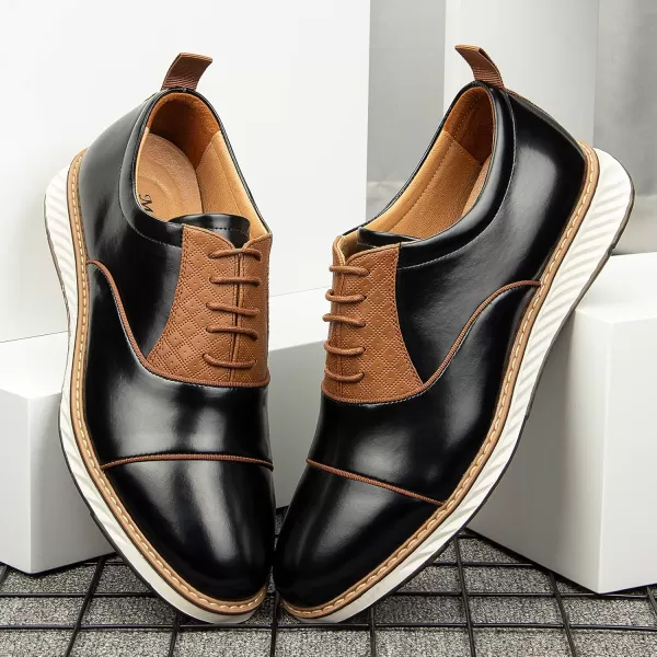Meijiana Mens Oxford Shoes Dress Shoes Mens Lightweight laceup Fashion ShoesBlack12