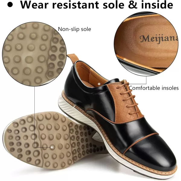Meijiana Mens Oxford Shoes Dress Shoes Mens Lightweight laceup Fashion ShoesBlack12