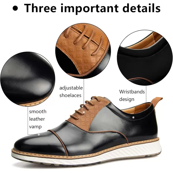 Meijiana Mens Oxford Shoes Dress Shoes Mens Lightweight laceup Fashion ShoesBlack12