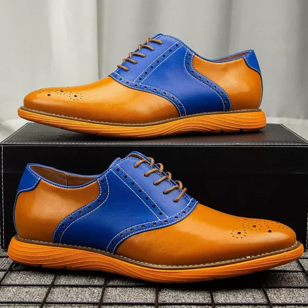 Meijiana Mens Oxford Shoes Dress Shoes Mens Lightweight laceup Fashion ShoesBlue03
