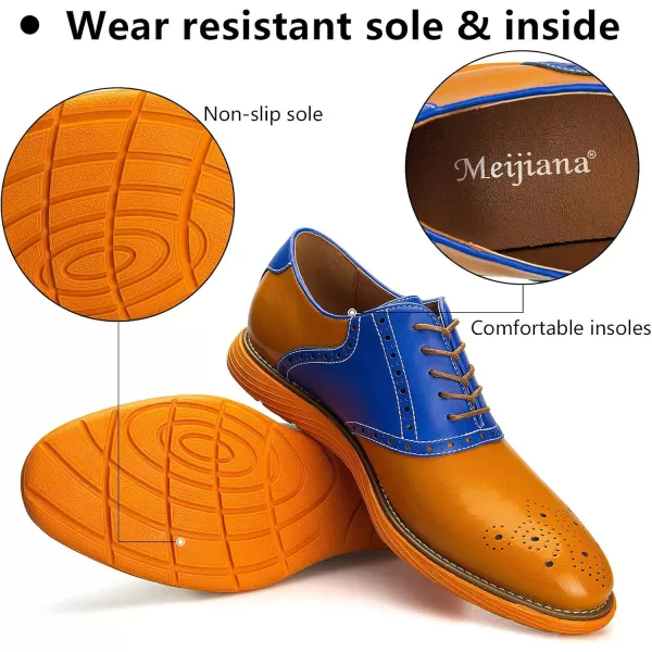 Meijiana Mens Oxford Shoes Dress Shoes Mens Lightweight laceup Fashion ShoesBlue03