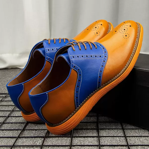 Meijiana Mens Oxford Shoes Dress Shoes Mens Lightweight laceup Fashion ShoesBlue03