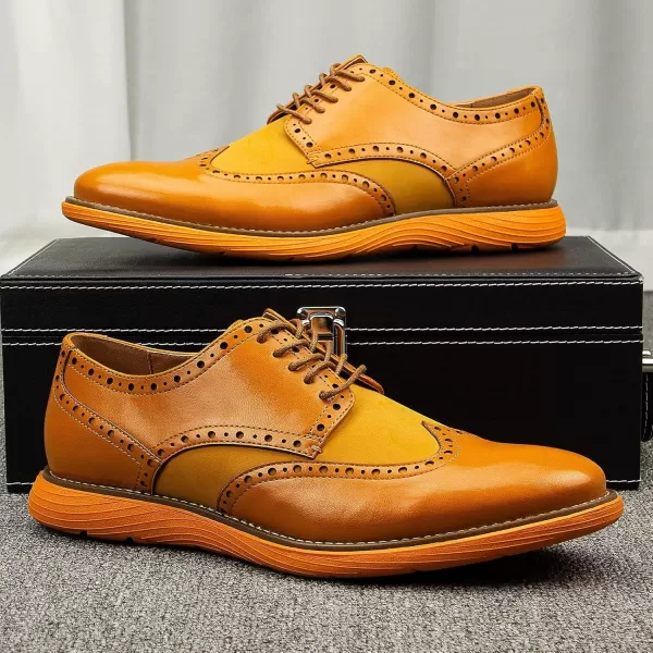 Meijiana Mens Oxford Shoes Dress Shoes Mens Lightweight laceup Fashion ShoesBrown01