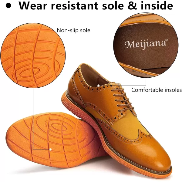 Meijiana Mens Oxford Shoes Dress Shoes Mens Lightweight laceup Fashion ShoesBrown01