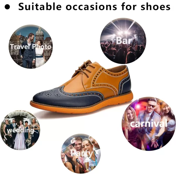 Meijiana Mens Oxford Shoes Dress Shoes Mens Lightweight laceup Fashion ShoesBrown04