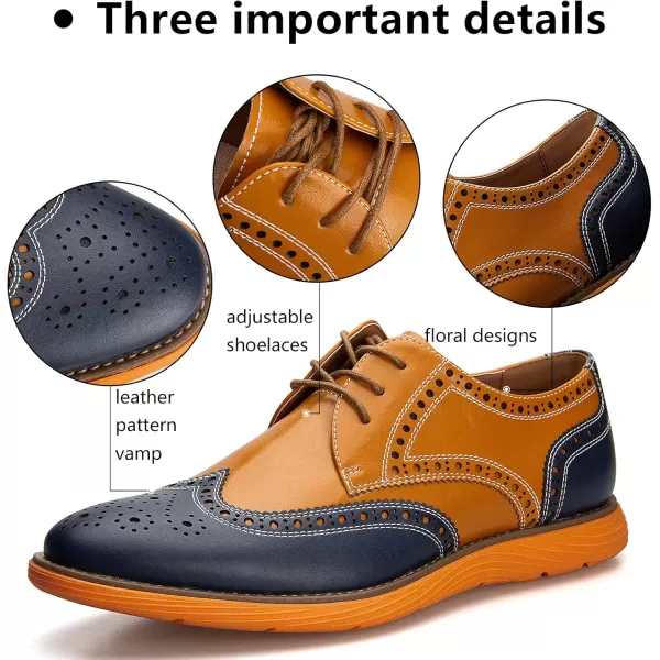 Meijiana Mens Oxford Shoes Dress Shoes Mens Lightweight laceup Fashion ShoesBrown04