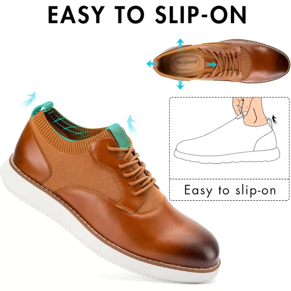Meijiana Mens Oxford Shoes Dress Shoes Mens Lightweight laceup Fashion ShoesBrown08
