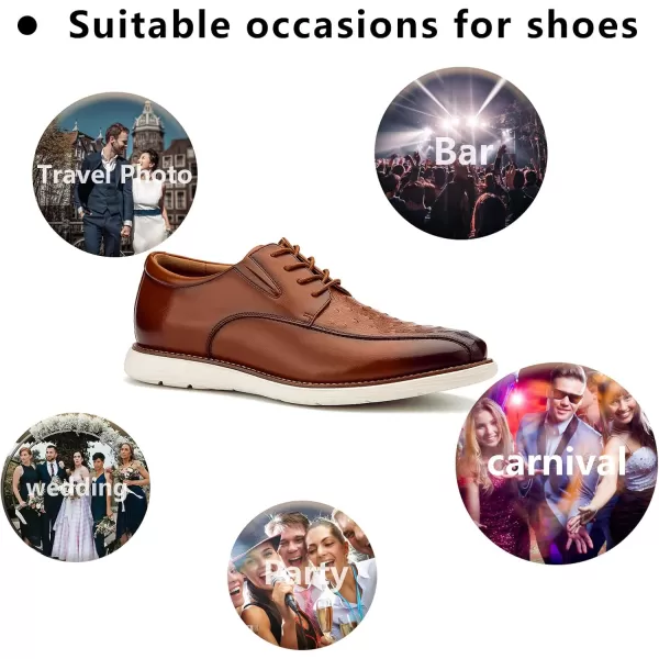 Meijiana Mens Oxford Shoes Dress Shoes Mens Lightweight laceup Fashion ShoesBrown09