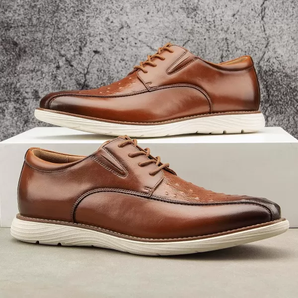 Meijiana Mens Oxford Shoes Dress Shoes Mens Lightweight laceup Fashion ShoesBrown09