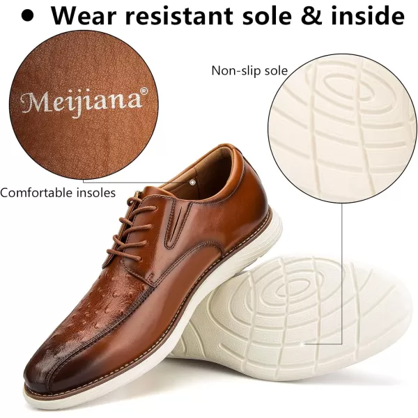 Meijiana Mens Oxford Shoes Dress Shoes Mens Lightweight laceup Fashion ShoesBrown09