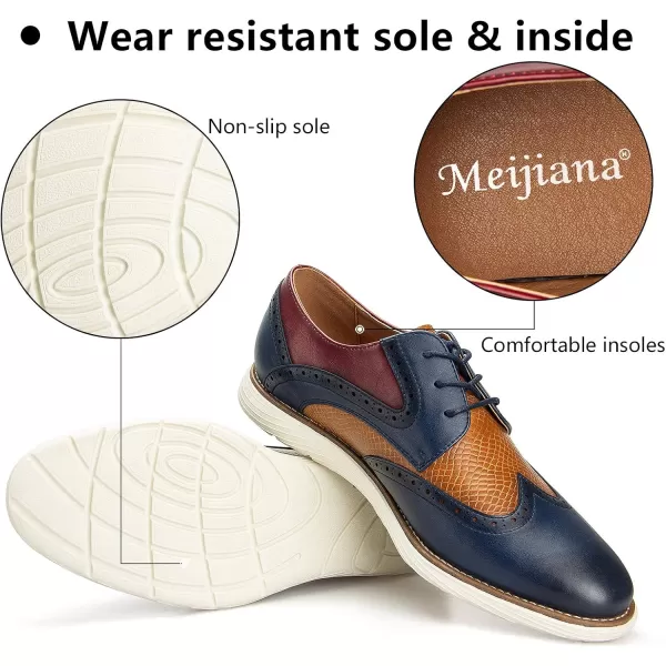 Meijiana Mens Oxford Shoes Dress Shoes Mens Lightweight laceup Fashion ShoesMulticoloured05