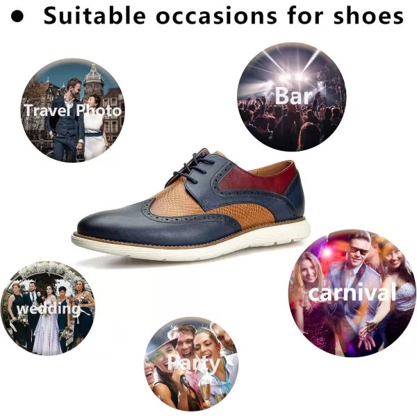 Meijiana Mens Oxford Shoes Dress Shoes Mens Lightweight laceup Fashion ShoesMulticoloured05