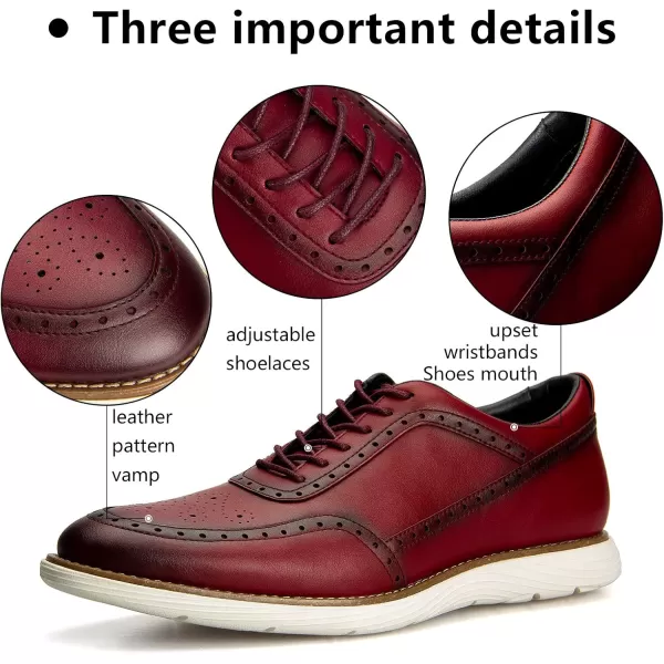 Meijiana Mens Oxford Shoes Dress Shoes Mens Lightweight laceup Fashion ShoesRed06