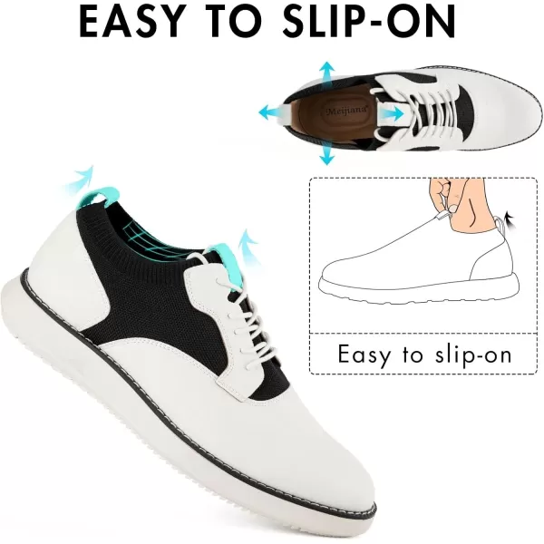 Meijiana Mens Oxford Shoes Dress Shoes Mens Lightweight laceup Fashion ShoesWhite14
