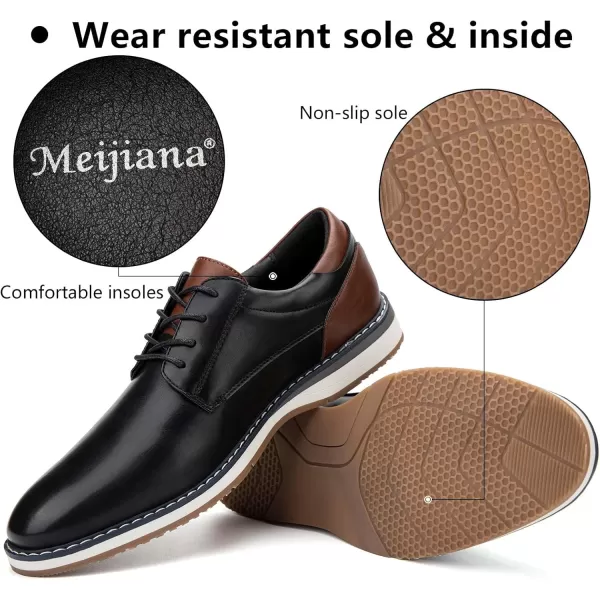 Meijiana Mens Oxfords Casual Dress Shoes Leather Lace Up Shoes for Men Business Oxford ShoesBlack02
