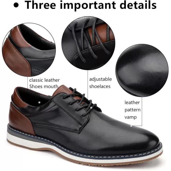 Meijiana Mens Oxfords Casual Dress Shoes Leather Lace Up Shoes for Men Business Oxford ShoesBlack02