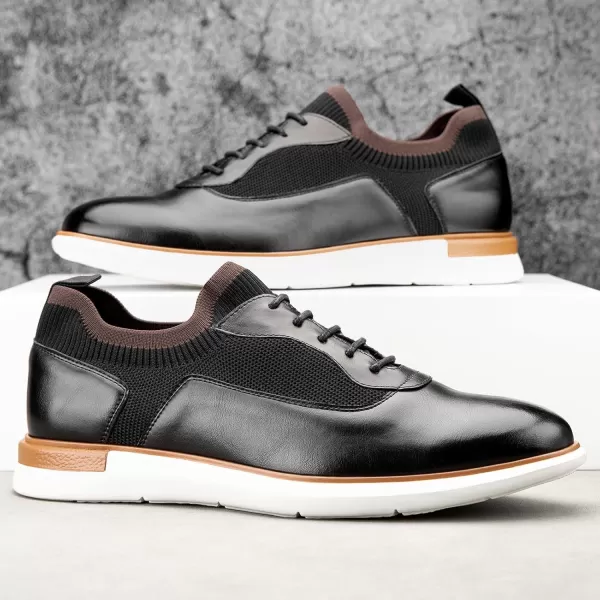 Meijiana Mens Oxfords Casual Dress Shoes Leather Lace Up Shoes for Men Business Oxford ShoesBlack07