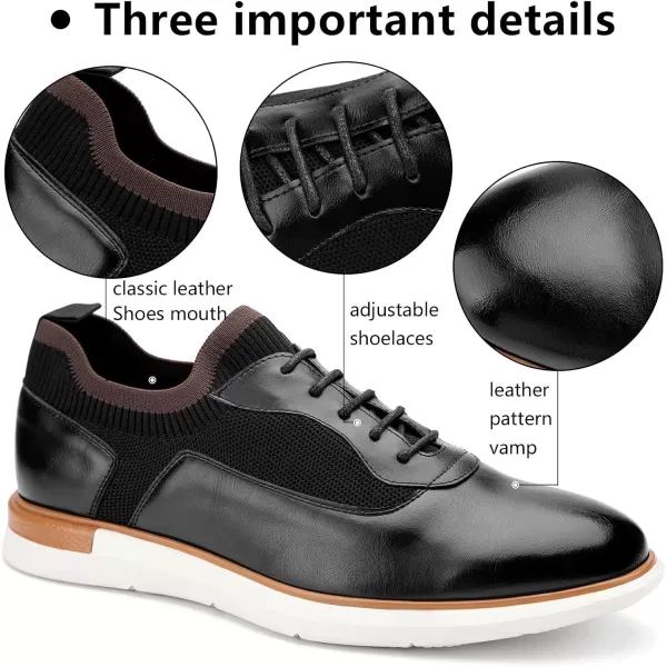 Meijiana Mens Oxfords Casual Dress Shoes Leather Lace Up Shoes for Men Business Oxford ShoesBlack07