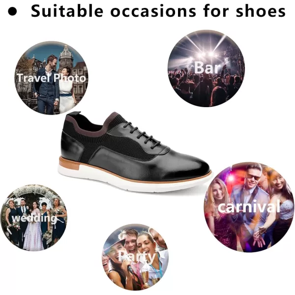 Meijiana Mens Oxfords Casual Dress Shoes Leather Lace Up Shoes for Men Business Oxford ShoesBlack07