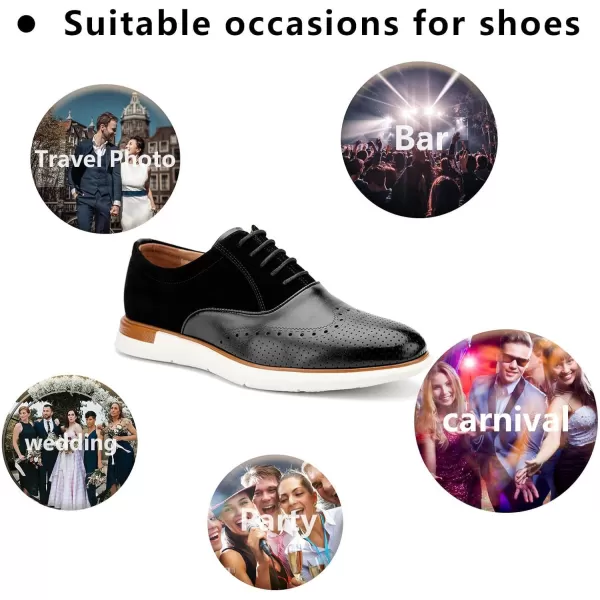 Meijiana Mens Oxfords Casual Dress Shoes Leather Lace Up Shoes for Men Business Oxford ShoesBlack09
