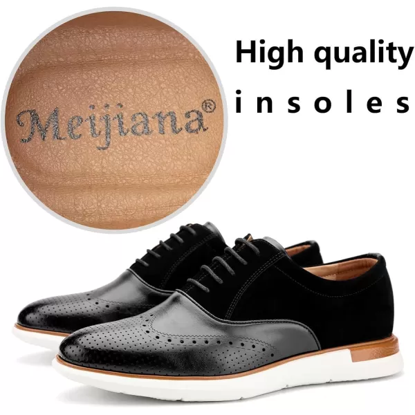 Meijiana Mens Oxfords Casual Dress Shoes Leather Lace Up Shoes for Men Business Oxford ShoesBlack09