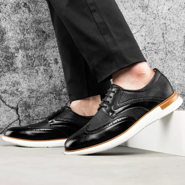Meijiana Mens Oxfords Casual Dress Shoes Leather Lace Up Shoes for Men Business Oxford ShoesBlack11