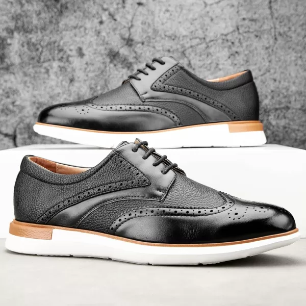 Meijiana Mens Oxfords Casual Dress Shoes Leather Lace Up Shoes for Men Business Oxford ShoesBlack11