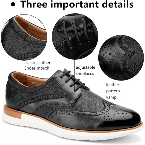 Meijiana Mens Oxfords Casual Dress Shoes Leather Lace Up Shoes for Men Business Oxford ShoesBlack11