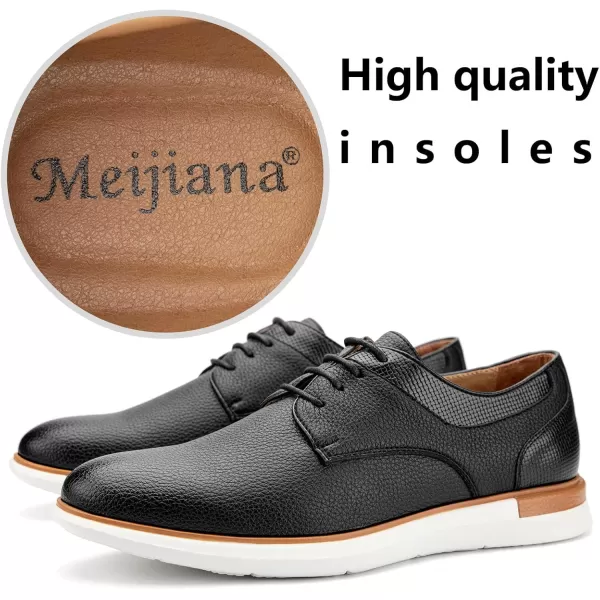 Meijiana Mens Oxfords Casual Dress Shoes Leather Lace Up Shoes for Men Business Oxford ShoesBlack13