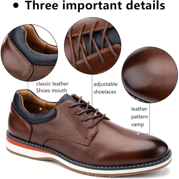 Meijiana Mens Oxfords Casual Dress Shoes Leather Lace Up Shoes for Men Business Oxford ShoesBrown01