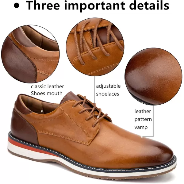 Meijiana Mens Oxfords Casual Dress Shoes Leather Lace Up Shoes for Men Business Oxford ShoesBrown03