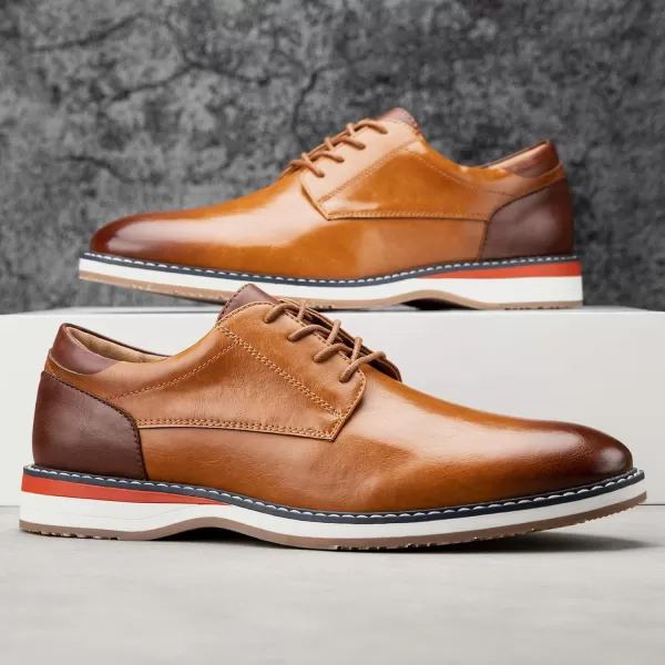 Meijiana Mens Oxfords Casual Dress Shoes Leather Lace Up Shoes for Men Business Oxford ShoesBrown03