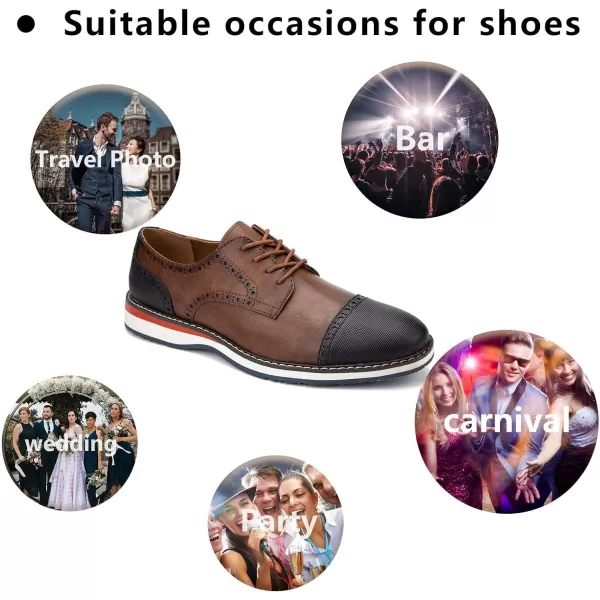 Meijiana Mens Oxfords Casual Dress Shoes Leather Lace Up Shoes for Men Business Oxford ShoesBrown05