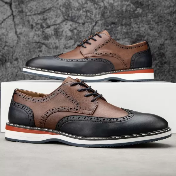 Meijiana Mens Oxfords Casual Dress Shoes Leather Lace Up Shoes for Men Business Oxford ShoesBrown06