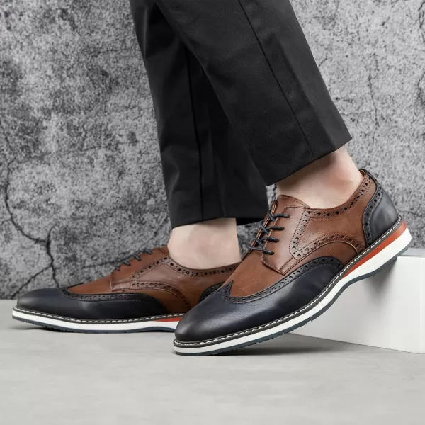 Meijiana Mens Oxfords Casual Dress Shoes Leather Lace Up Shoes for Men Business Oxford ShoesBrown06
