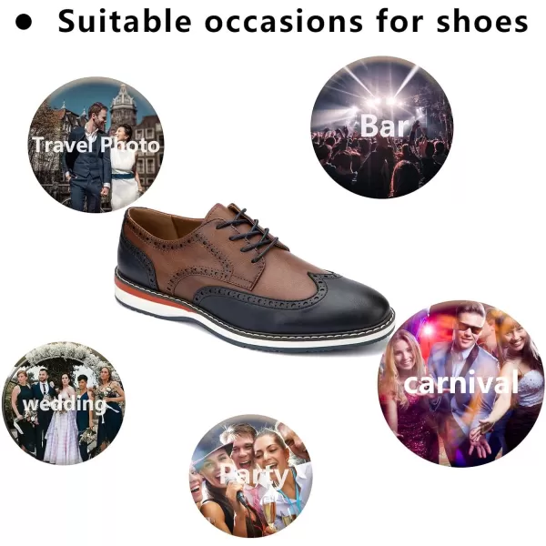Meijiana Mens Oxfords Casual Dress Shoes Leather Lace Up Shoes for Men Business Oxford ShoesBrown06