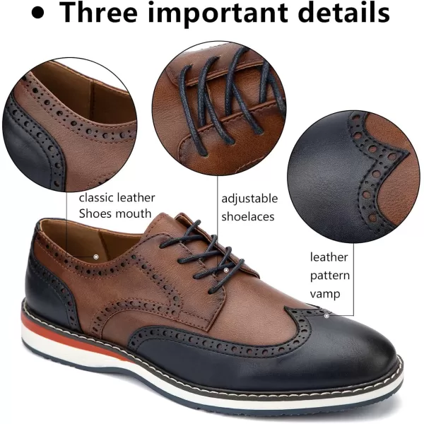 Meijiana Mens Oxfords Casual Dress Shoes Leather Lace Up Shoes for Men Business Oxford ShoesBrown06