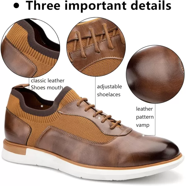 Meijiana Mens Oxfords Casual Dress Shoes Leather Lace Up Shoes for Men Business Oxford ShoesBrown08