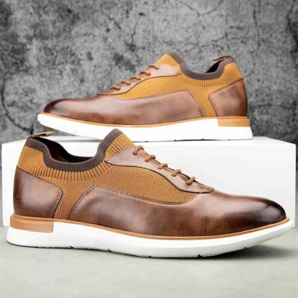 Meijiana Mens Oxfords Casual Dress Shoes Leather Lace Up Shoes for Men Business Oxford ShoesBrown08