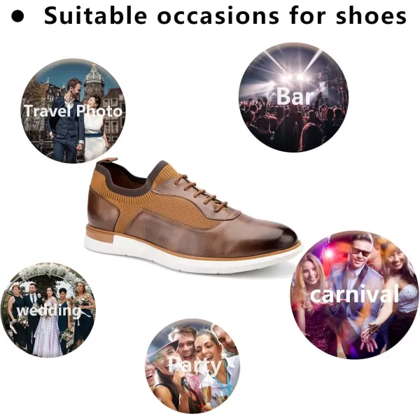 Meijiana Mens Oxfords Casual Dress Shoes Leather Lace Up Shoes for Men Business Oxford ShoesBrown08