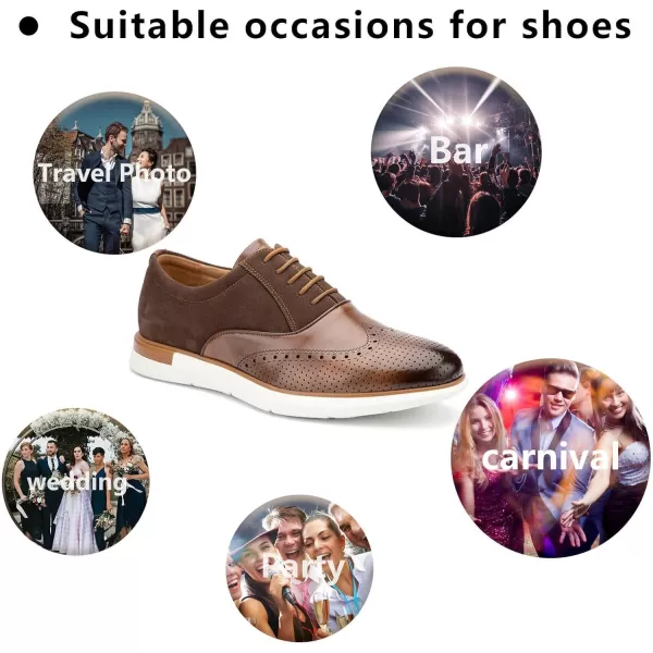 Meijiana Mens Oxfords Casual Dress Shoes Leather Lace Up Shoes for Men Business Oxford ShoesBrown10