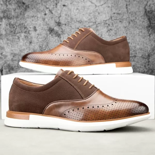 Meijiana Mens Oxfords Casual Dress Shoes Leather Lace Up Shoes for Men Business Oxford ShoesBrown10