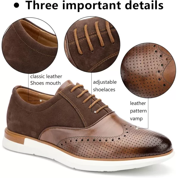 Meijiana Mens Oxfords Casual Dress Shoes Leather Lace Up Shoes for Men Business Oxford ShoesBrown10