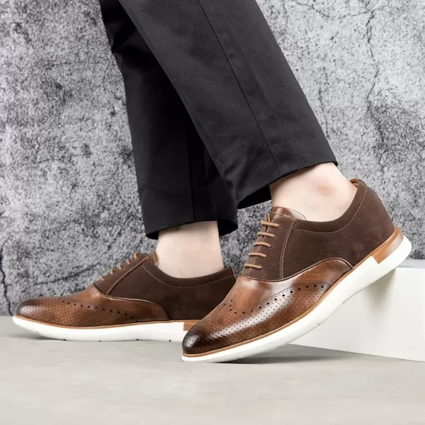 Meijiana Mens Oxfords Casual Dress Shoes Leather Lace Up Shoes for Men Business Oxford ShoesBrown10