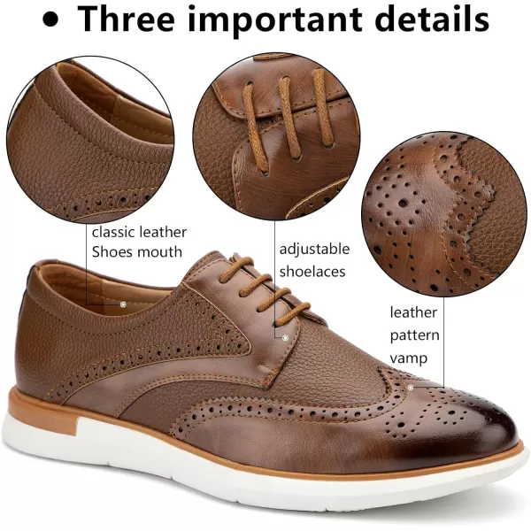 Meijiana Mens Oxfords Casual Dress Shoes Leather Lace Up Shoes for Men Business Oxford ShoesBrown12